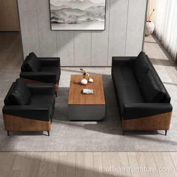 Combinazione da tavolino di divani per ufficio in pelle per il tempo libero